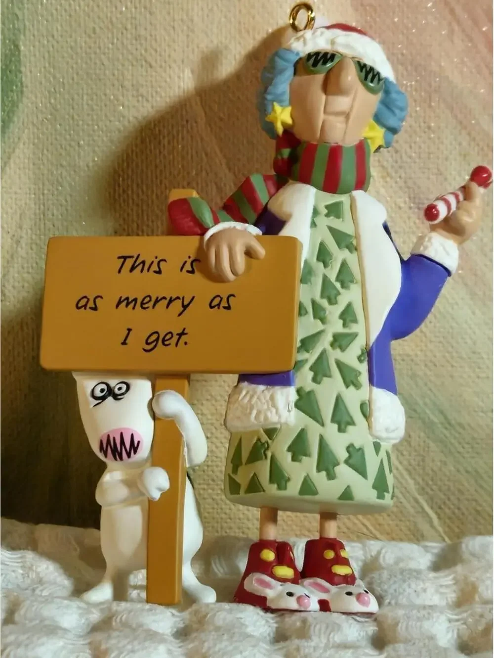 Vtg 1996 Hallmark Keepsake Maxine This Is As Merry As I Get w/ Floyd the Dog